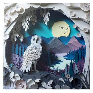 Cute owl bird lovers  tile