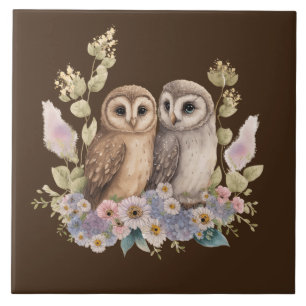 Cute owl bird lovers  tile