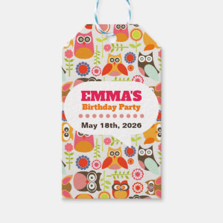 Cute Owl Birthday Invitation Hoot Hooray Birthday Gift Tags