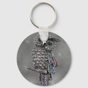 cute owl bling keychain