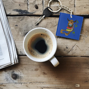 Cute Owl Books Keychain