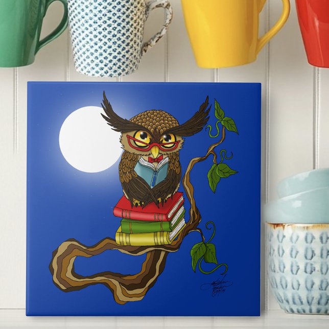 Cute Owl Books Tile (Creator Uploaded)