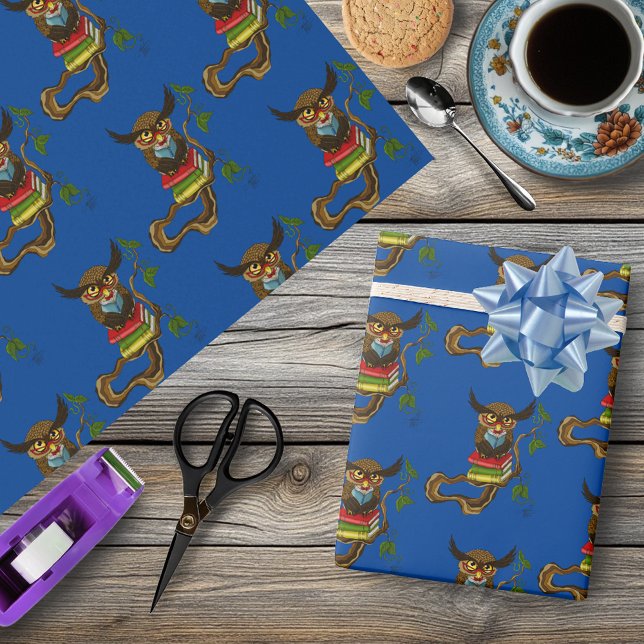 Cute Owl Books Wrapping Paper (Creator Uploaded)