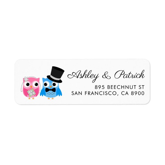 Cute Owl Bride and Groom Wedding (Front)