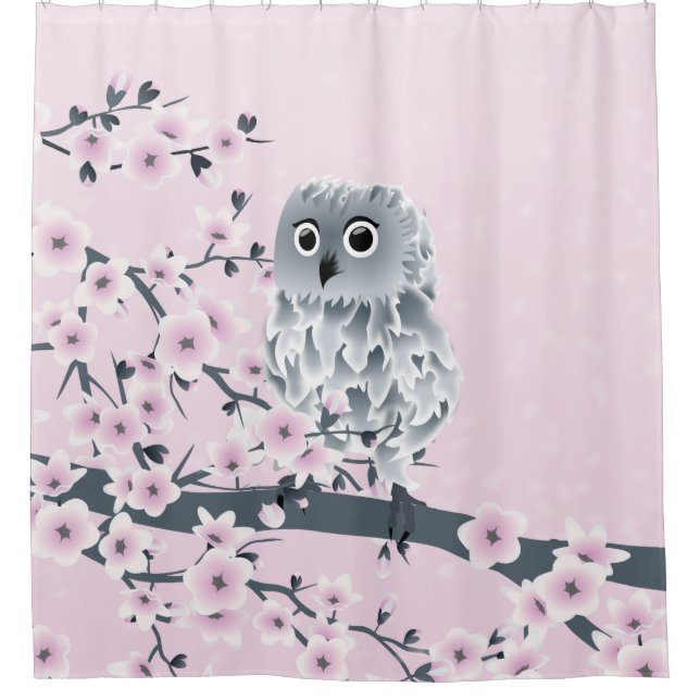 Cute Owl Cherry Blossoms Pink Kids (Front)