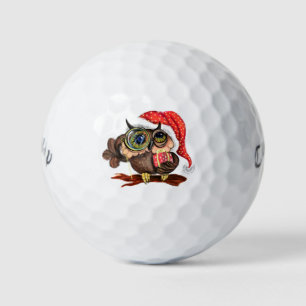 Cute Owl Christmas Golf Balls