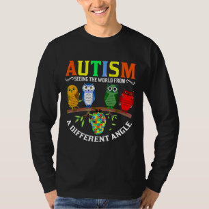 Cute Owl Colour Puzzles Autism Awareness Kids Men T-Shirt