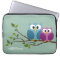 Cute Owl Couple Drawing on a Tree Branch