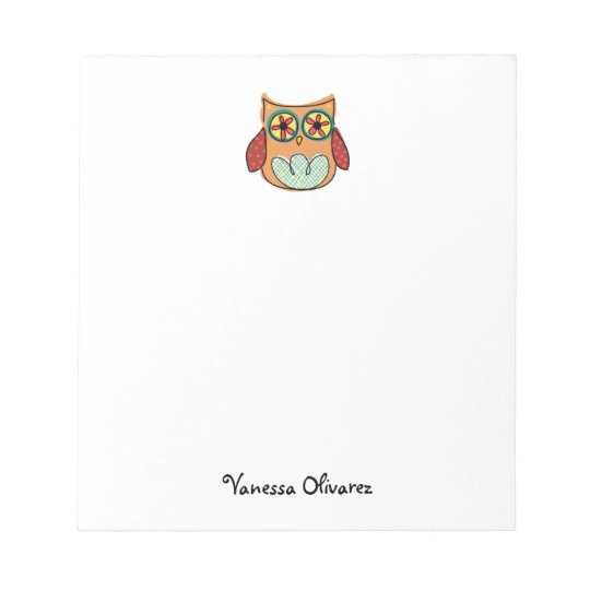 Cute Owl Custom Notepad