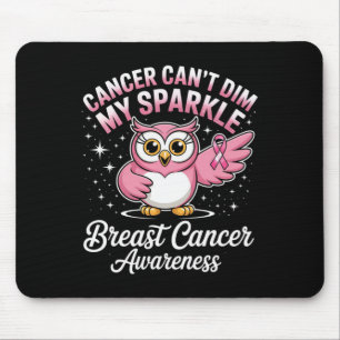 Cute Owl Dabbing Cancer Can’t Dim Me Breast Cancer Mouse Pad