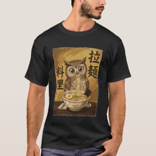 Cute Owl Eating Ramen Noodles Funny Japan Kawaii O T-Shirt