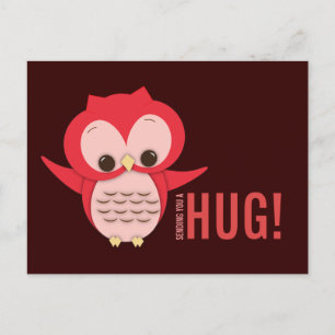 Cute Owl envoie une carte postale Hug