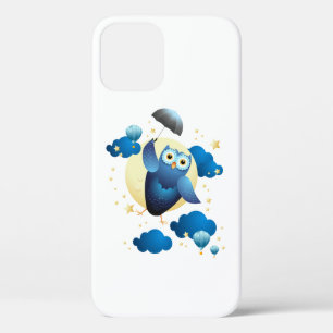 Cute Owl Flying with Umbrella iPhone 12 Case