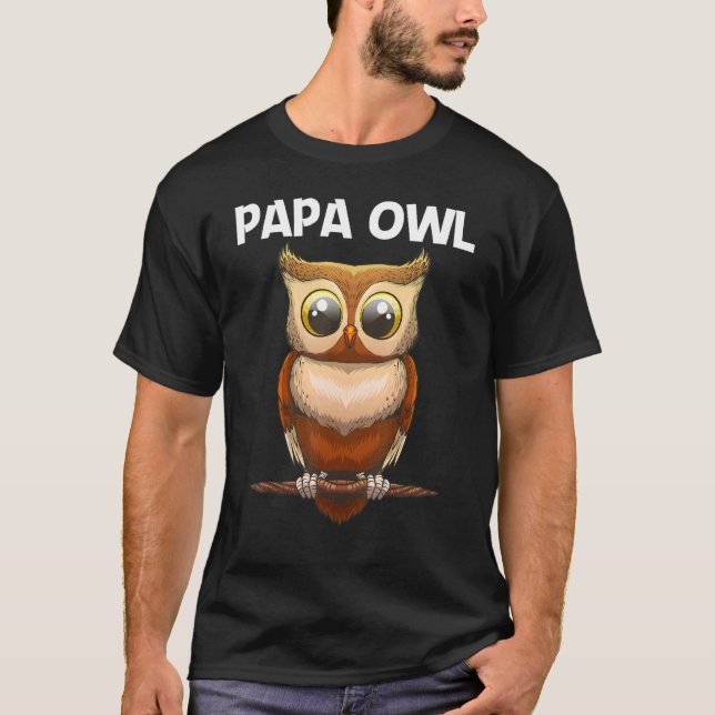 Cute Owl For Men Boys Nocturnal Night Bird Owl T-Shirt (Front)
