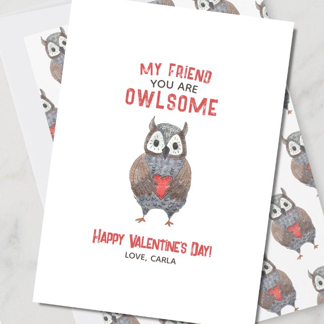 Cute Owl Friend Valentine's Day Holiday Card (Creator Uploaded)