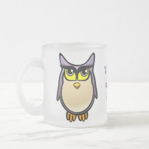 Cute Owl Frosted Glass Coffee Mug