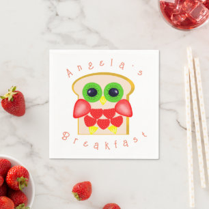 Cute Owl Fruits Breakfast Napkin