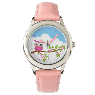 Cute Owl Girl on a Branch Watch