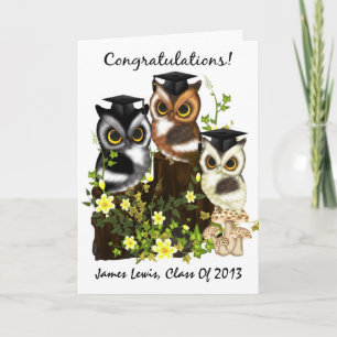 Cute Owl Graduation To Customize With Class Names Card