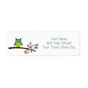 Cute Owl Graphic Return Address Labels