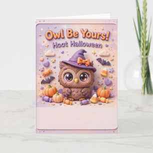 Cute Owl Halloween Greeting Card - Spooky & Fun In