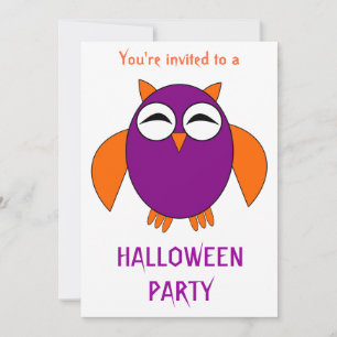 Cute Owl Halloween Party Customizable Invitation