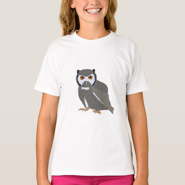 Cute Owl Illustration T-Shirt (Front)