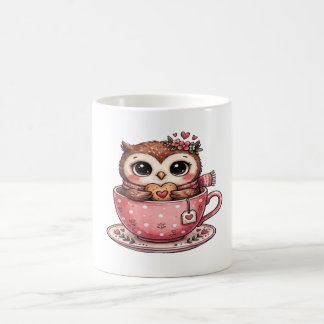Cute Owl in a Cozy Teacup Coffee Mug