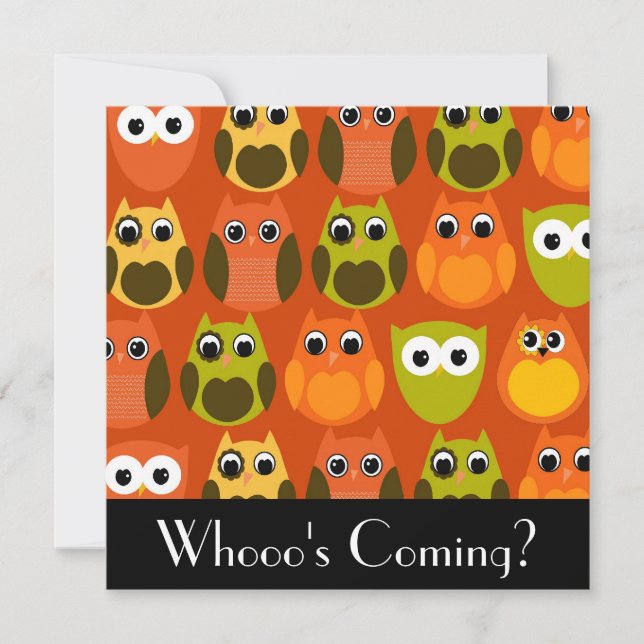 Cute Owl Invitation (Front)