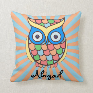 Cute Owl Kids Room Throw Pillow