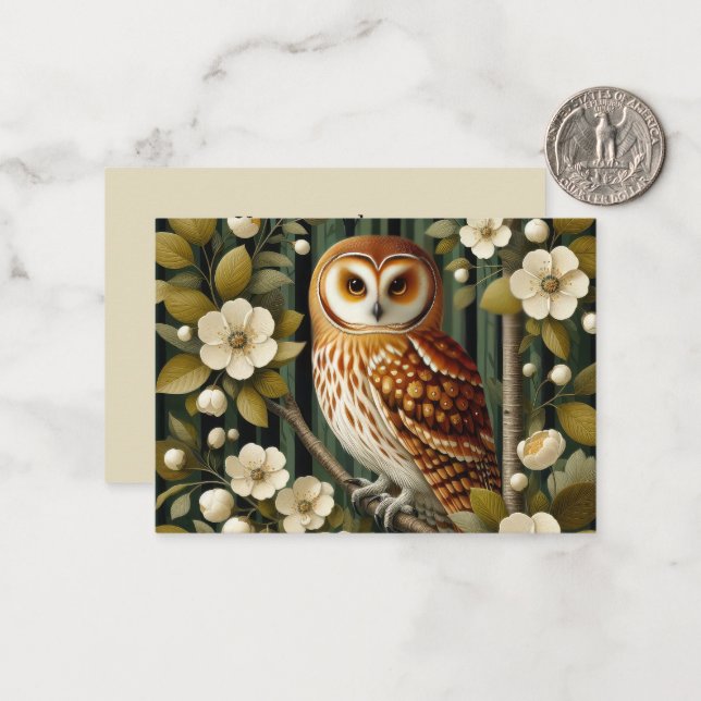 Cute owl lovers add message  card (Front/Back In Situ)