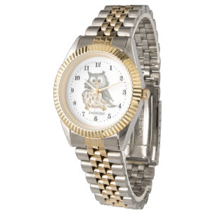 cute owl lovers add name watch
