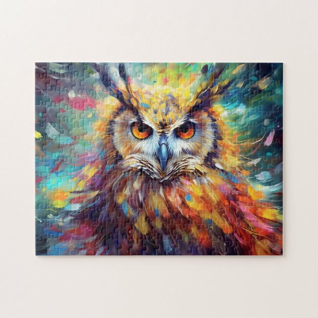 Cute owl lovers bird jigsaw puzzle (Horizontal)