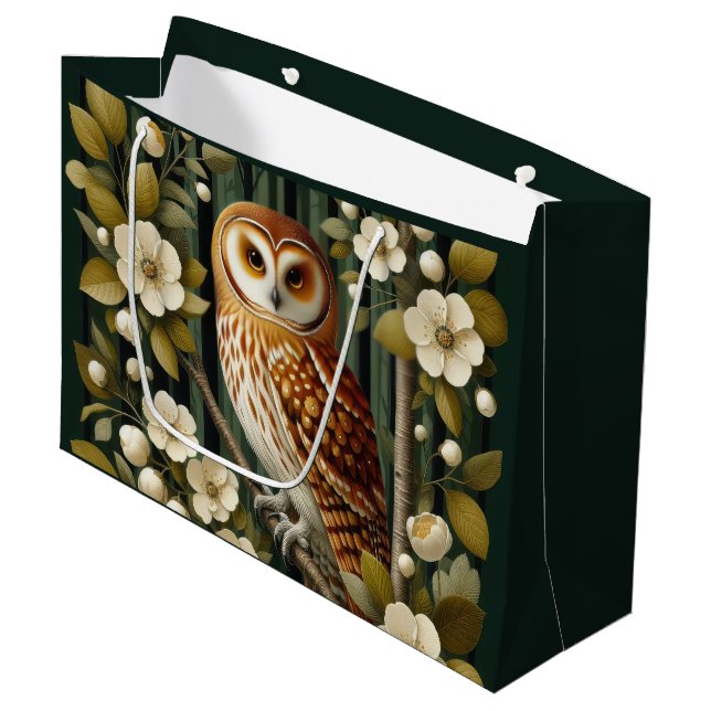 Cute owl lovers party  large gift bag (Front Angled)
