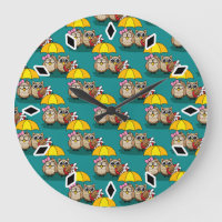 Cute Owl Lovers w/ Umbrella & Red Chocolate Box