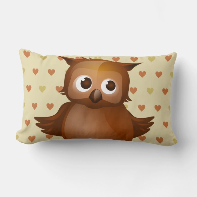 Cute Owl Lumbar Pillow (Front)