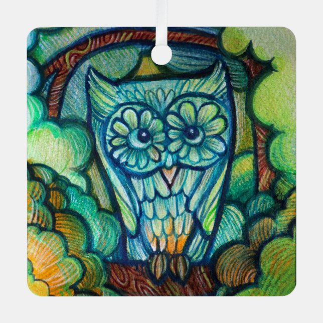 Cute Owl                                           Metal Ornament (Front)