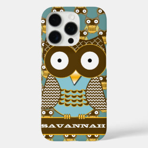 Cute Owl Moorish Pattern Choose Your Colour iPhone 16 Pro Case