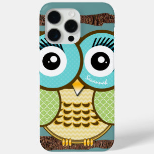 Cute Owl Moorish Zig Zag Pattern  iPhone 15 Pro Max Case