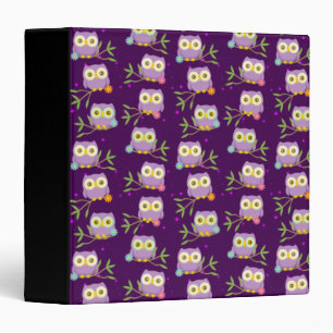 Cute Owl Nocturnal Birds Lover Flower Animals Binder
