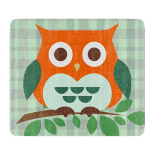 Cute Owl on a Branch Cutting Board