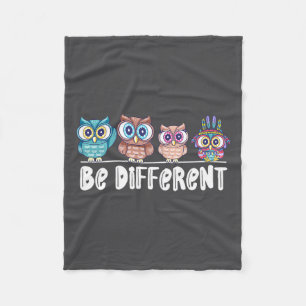 Cute Owl, Owl Be Different, Be Yourself, Owlways, Fleece Blanket