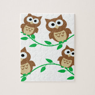 cute owl owls cartoon animal jigsaw puzzle