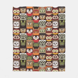 Cute Owl Pattern Fleece Blanket