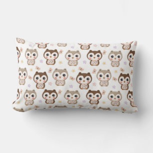 Cute Owl Pattern Lumbar Pillow