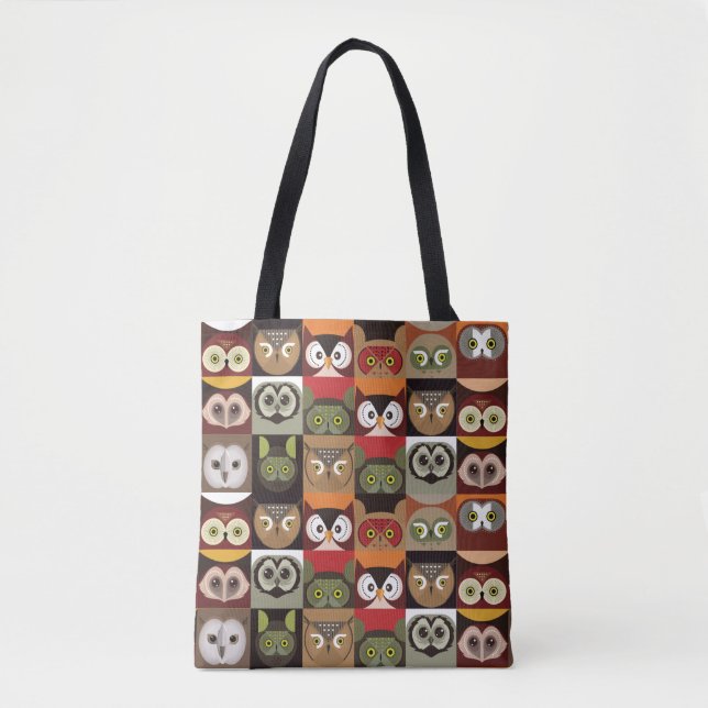 Cute Owl Pattern Tote Bag (Front)