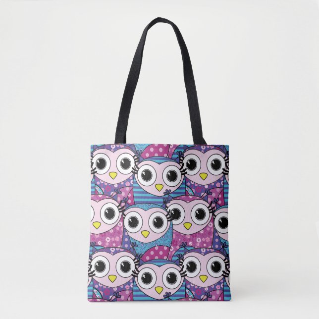 Cute Owl Pattern Tote Bag (Front)