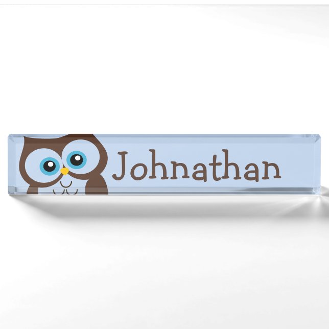 Cute Owl Personalized Nameplate (Front)
