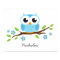 Cute owl personalized nursery wall art for boys
