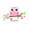 Cute owl personalized nursery wall art for girls